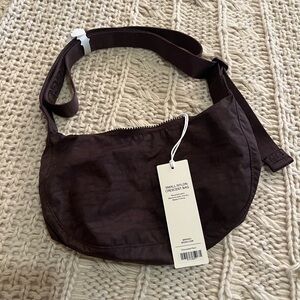 Baggu Chocolate Plum small nylon crescent